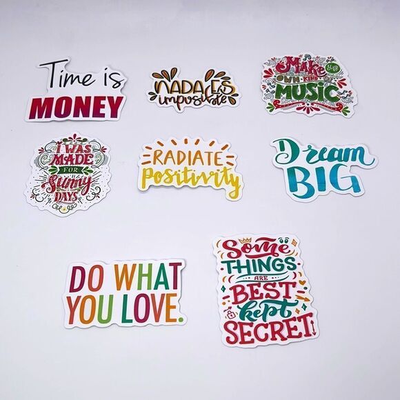 NWT Wool + Pepper Co. Motivational / Inspirational Quote Sticker Pack (8qty) - Picture 2 of 5